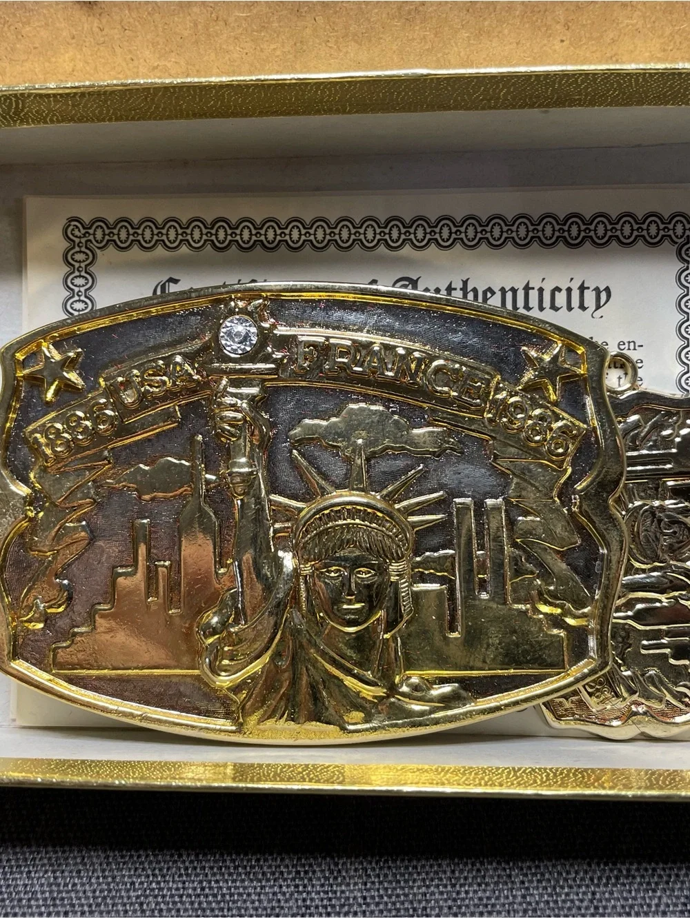 Gold Statue of Liberty Belt Buckle
